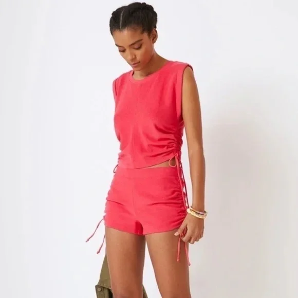 Anthropologie Daily Practice Ruched Baby Tank in Raspberry - Size Small - Picture 10 of 10